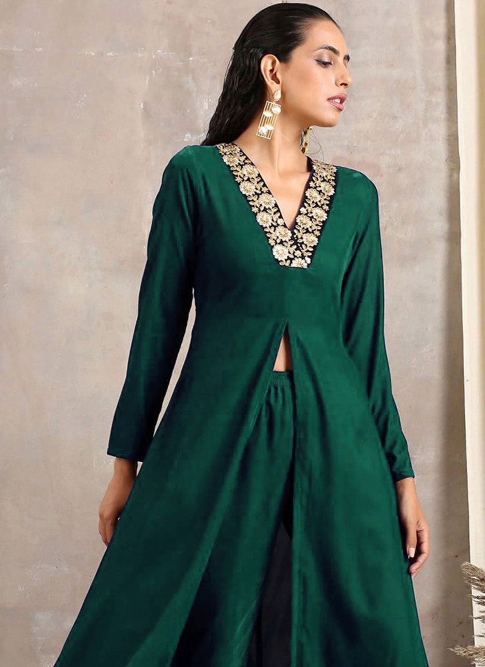 Latest designer velvet kurtis best sale