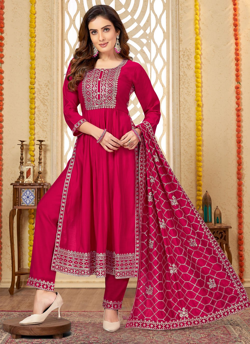 Buy Rani Color Salwar Suits Online | KalaNiketan