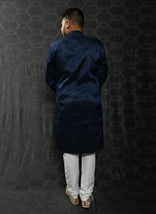 Enticing Blue Silk Kurta Pyjama