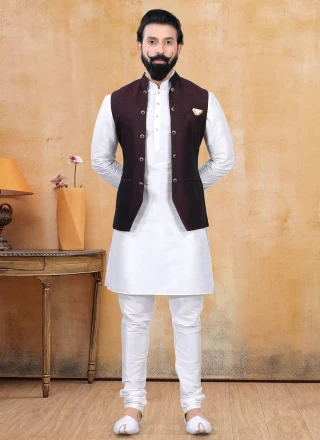 Fancy Fabric Maroon Nehru Jackets