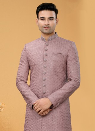Fancy Fabric Mauve  Indo Western Sherwani