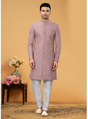 Fancy Fabric Mauve  Indo Western Sherwani