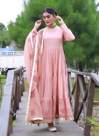 Fancy Fabric Printed Readymade Anarkali Salwar Suit