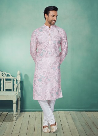 Fancy Fabric Sequins Multi Colour Kurta Pyjama