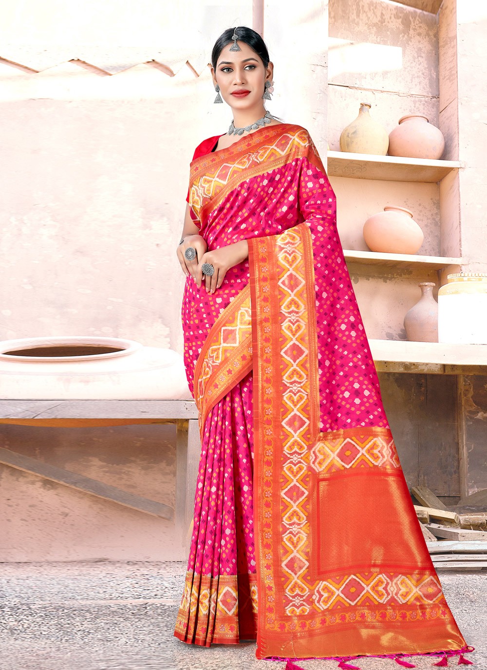 beautiful Print Bandhani Saree