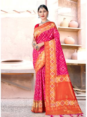 Fancy Rani Banarasi Silk Bandhani Saree