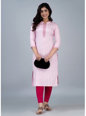 Fancy Rayon Designer Kurti in Pink