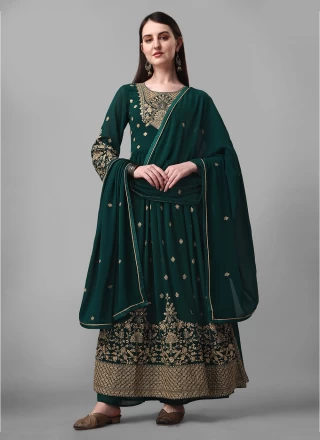 Faux Georgette Embroidered Anarkali Suit