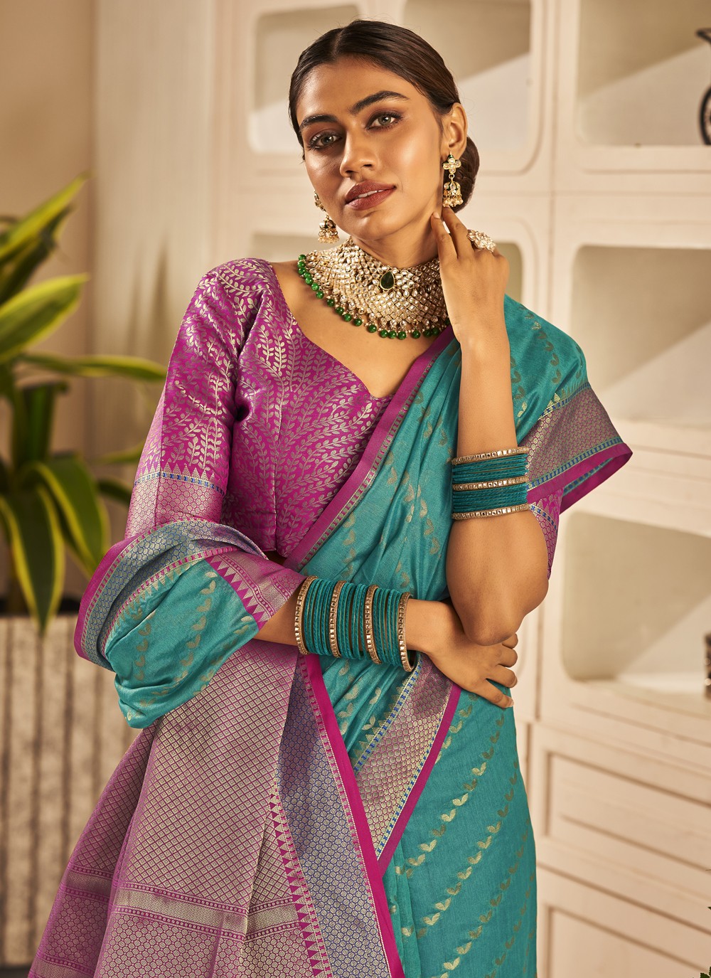 Buy Firozi Colour Saree for Women Online from India's Luxury Designers 2024