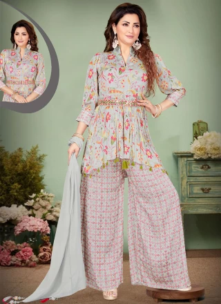 Floral Print Georgette Readymade Suit