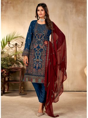 Georgette Ceremonial Pant Style Suit