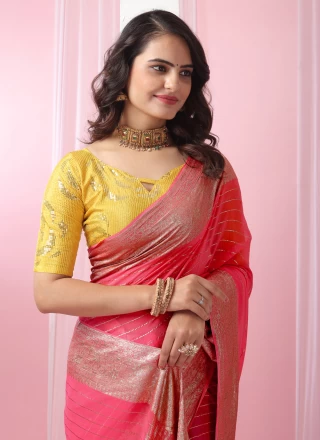 Georgette Contemporary Saree in Pink