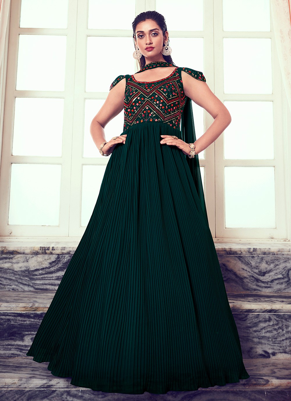 Green Gowns Online Latest Designs of Green Gowns Shopping