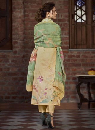Georgette Digital Print Mustard Trendy Salwar Suit