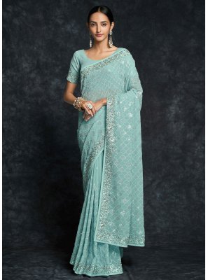 Georgette Embroidered Classic Saree