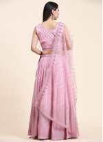 Georgette Embroidered Pink Readymade Lehenga Choli