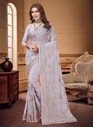 Georgette Embroidered Trendy Saree