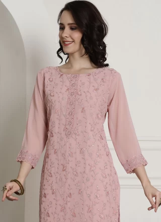 Georgette Pink Designer Salwar Suit