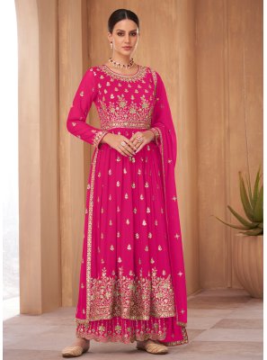 Georgette Pink Readymade Salwar Suit