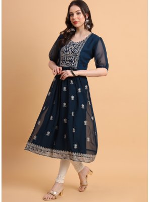 Georgette Thread Work Designer Kurti