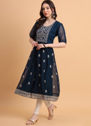 Georgette Thread Work Designer Kurti