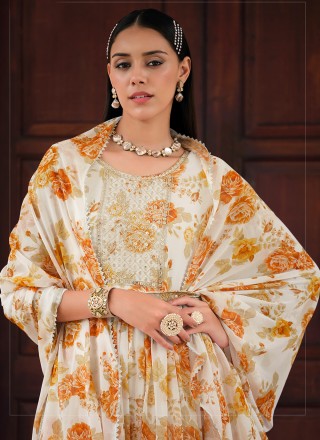 Georgette Trendy Anarkali Salwar Kameez in Multi Colour