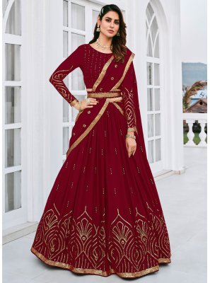 Georgette Trendy Lehenga Choli in Maroon