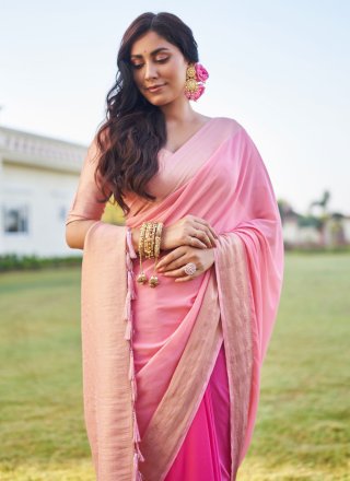 Georgette Trendy Saree with Woven Work