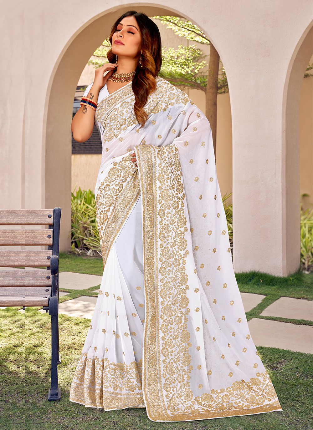 White Saree - Buy Designer Sarees Online at Clothsvilla