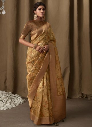 Gold Banarasi Jacquard Classic Saree