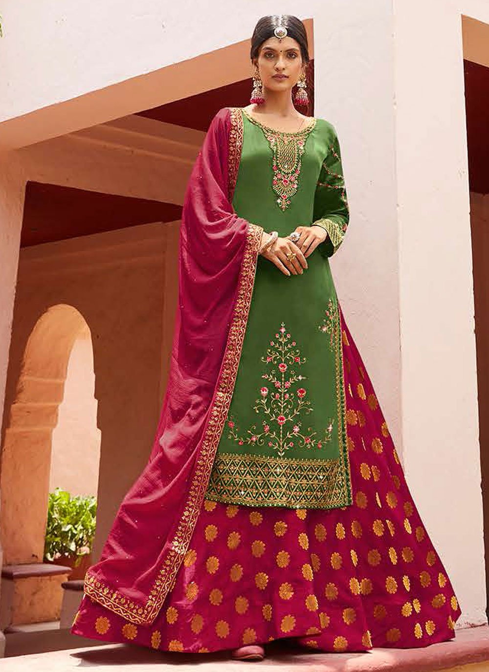 Gorgeous Magenta Colored Designer Lehenga Choli, Shop wedding lehenga choli  online