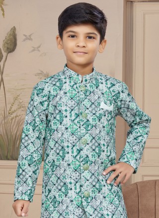 Green and Multi Colour Indo Western