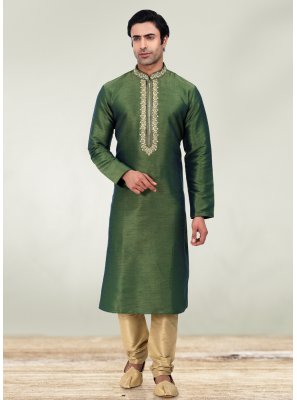 Green Art Banarasi Silk Kurta Pyjama