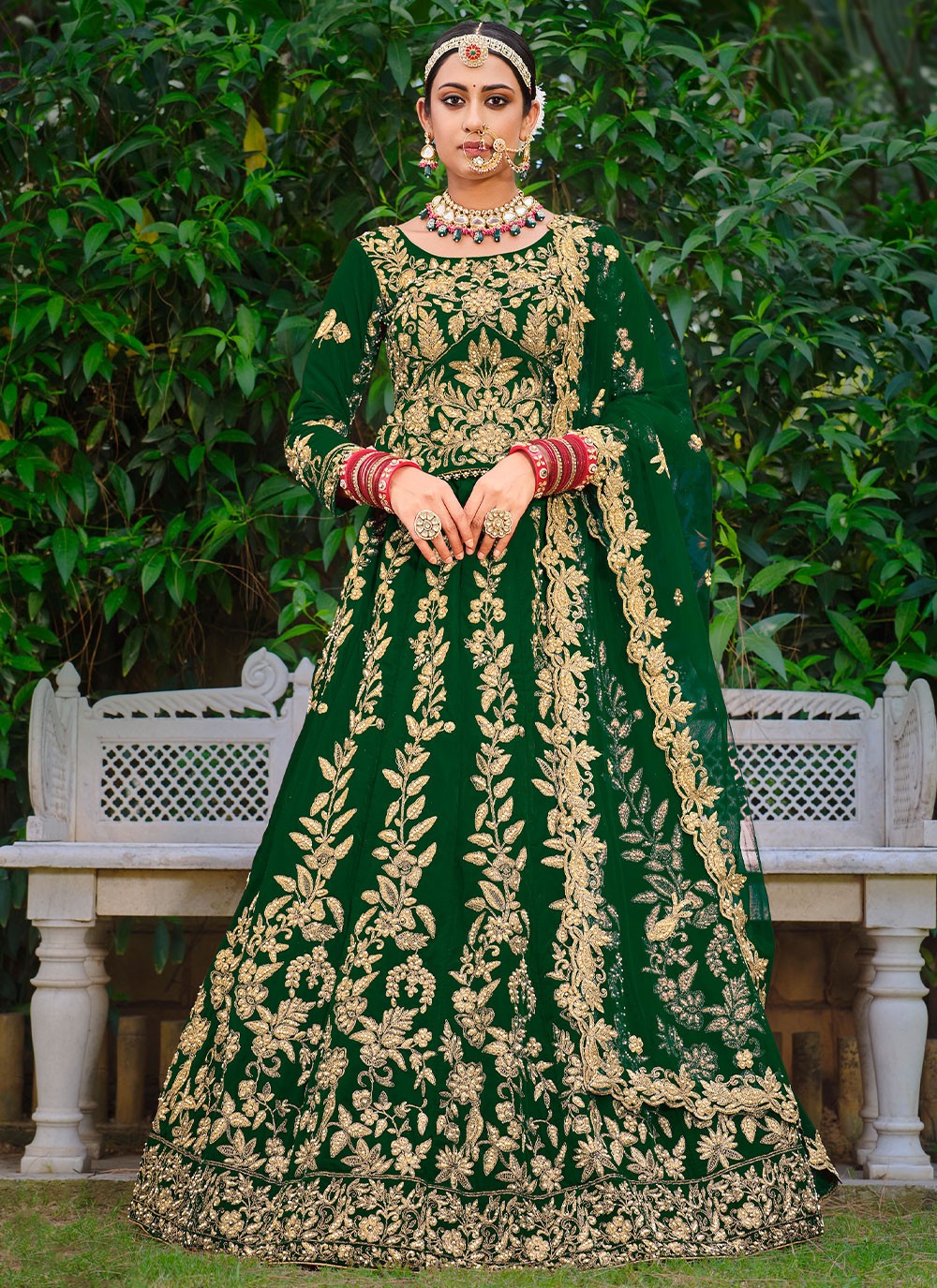 Green Colour Designer Heavy Embroidered Lehenga Choli