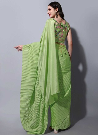 Green Color Trendy Saree