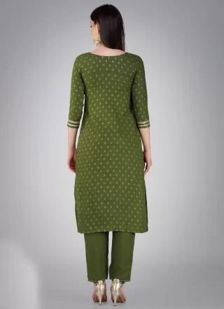 Green Cotton Salwar Suit with
