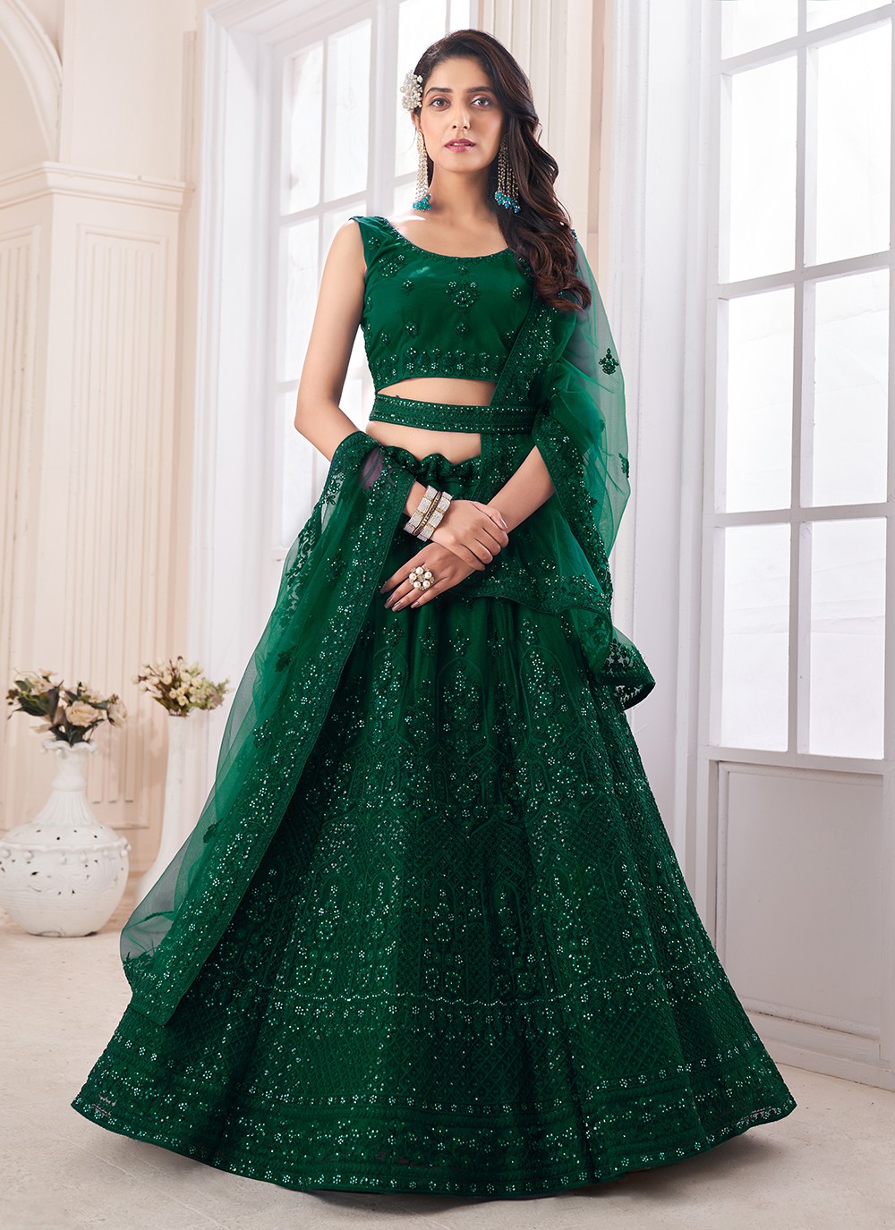 Buy online Sequin Semi-stitched Lehenga Choli With Dupatta from ethnic wear  for Women by Niza Fashion for ₹1799 at 55% off | 2024 Limeroad.com
