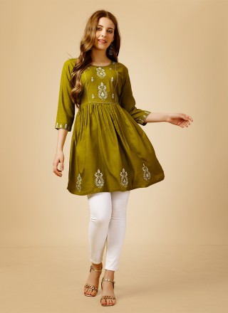 Silk hot sale short kurtis