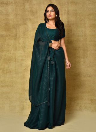Green Fancy Fabric Party Trendy Saree