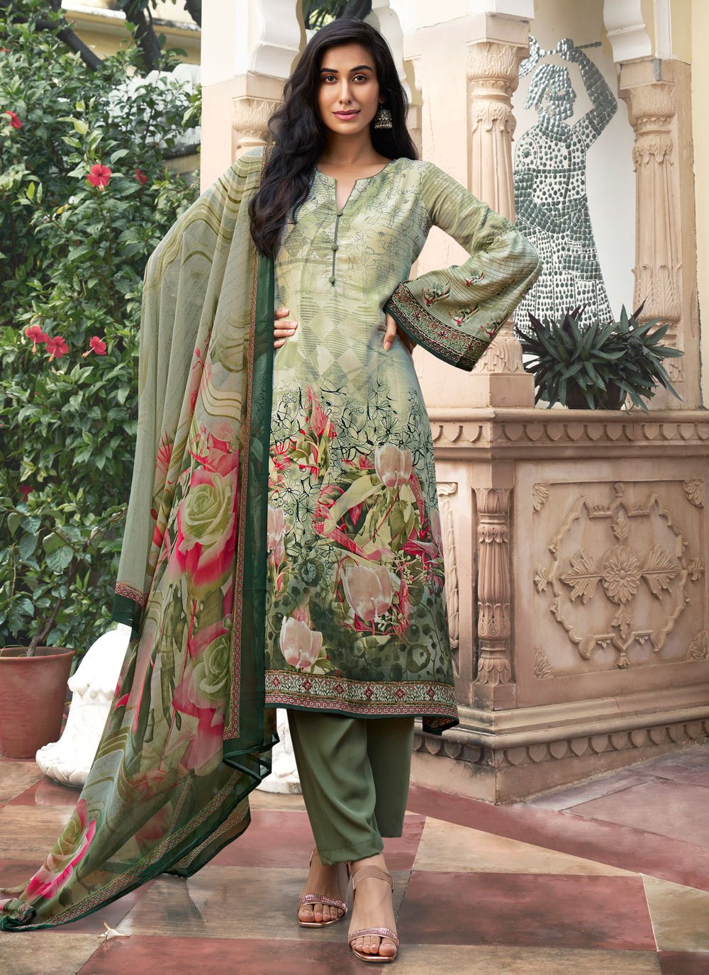 Amazing Multi Colored Casual Wear Printed Crepe Salwar Suit | Salwar suits,  Casual wear, Salwar suits party wear