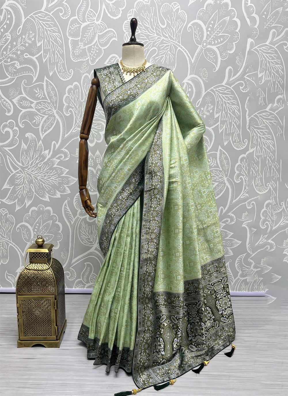Green Festival Kanjivaram Silk Contemporary Style Saree