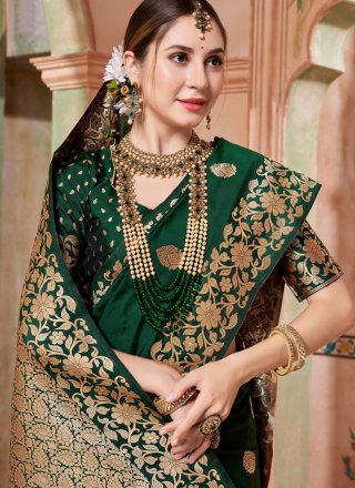 Green Georgette Designer Sari with