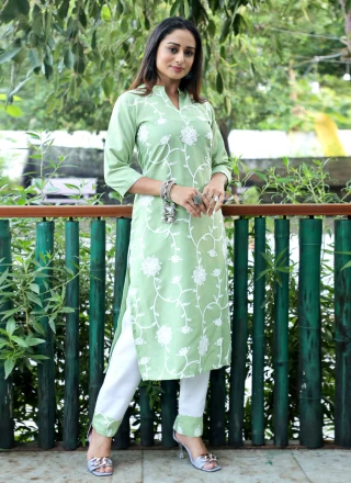 Green Mehndi Pant Style Suit