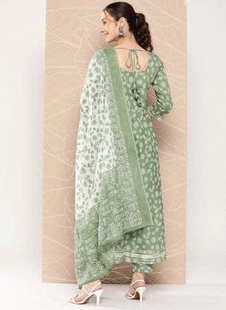 Green Printed Festival Trendy Salwar Suit