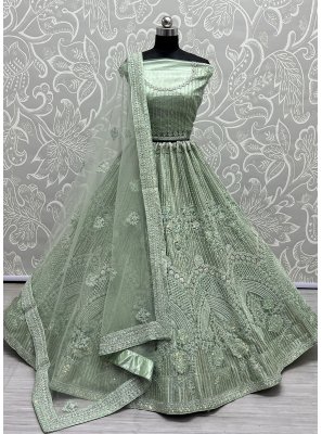 Green Sequins Designer Lehenga Choli