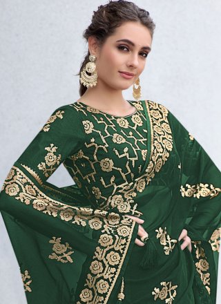 Green Shimmer Georgette Classic Saree