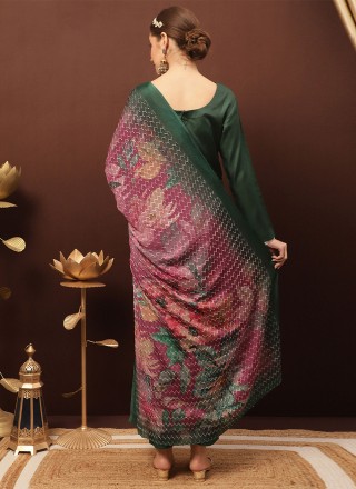 Green Silk Ceremonial Trendy Salwar Kameez