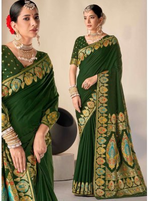 Green Silk Classic Saree