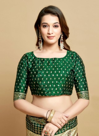 Green Silk Contemporary Style Saree
