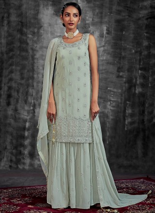 Green Thread Georgette Designer Salwar Kameez